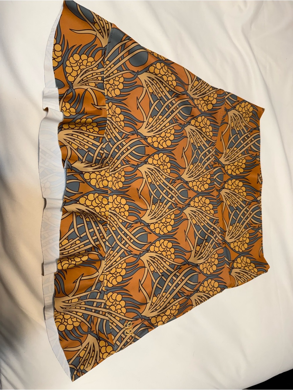Rust Floral-Patterned Women's Swim Skirt